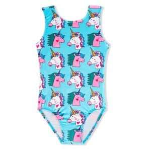Girl power sport unicorn velvet leotard